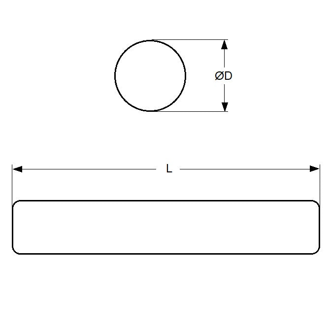 1036726 | DB3RS --- Drill Blanks Rod - 1.19x44.45 mm - High Speed Carbon Steel
