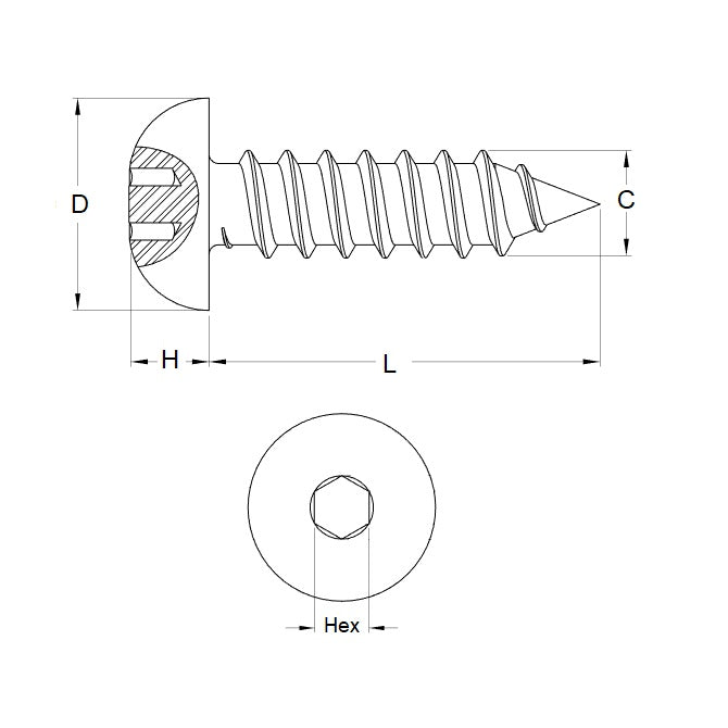 1040567 | SCT0218-013-B-SK-CZ-SM (50 Pcs) --- Button Screws - 2.18mm - 2 Gauge - 12.7 mm - Steel - Zinc Plated Socket Screw