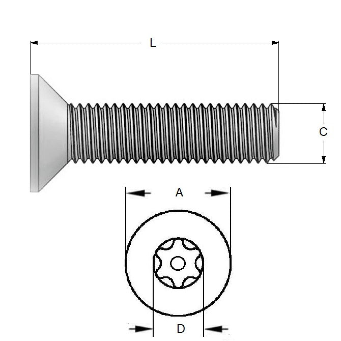 1044555 | SKS0300-006-SK-S4 (10 Pcs) --- Security Screws - M3 - 3x0.5mm - 6 mm - 304 Stainless Socket Screw