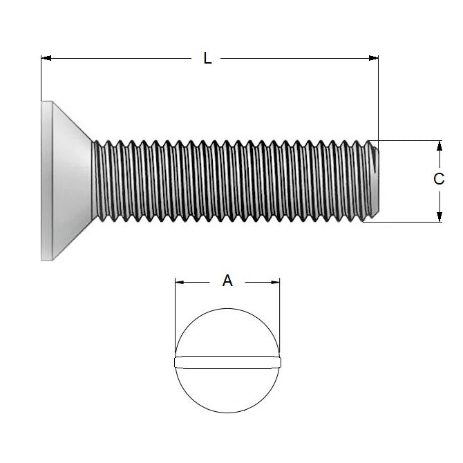 1055256 | SK042C-025-SL-N (10 Pcs) --- Countersunk Screws - 8-32 UNC -4.17mm- 25.4 mm - Nylon -Zytel 101-