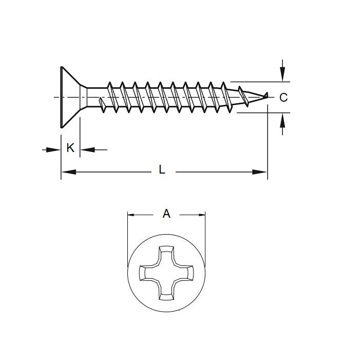 1043388 | SKT0285-006-PH-S4 (10 Pcs) --- Self Tapping Screws - 2.85x6.4 mm - 4 Countersunk - Stainless Steel 304 Similar to A2, 18-8 HRB80 Screw