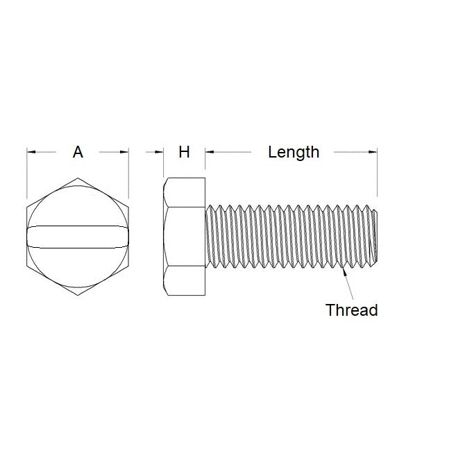 1055235 | SC042C-032-H-SL-N (12 Pcs) --- Hex Head Screws - 8-32 UNC - 4.17mm - 31.8 mm - Nylon - Zytel 101 - Slotted Screw