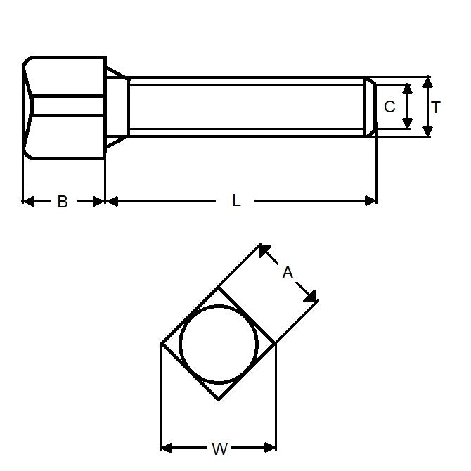 1086993 | SC095C-076-SQ-C-CP --- Set Screws - 3/8-16 UNC - 9.53mm - 76.2x7.92 mm Cup Point