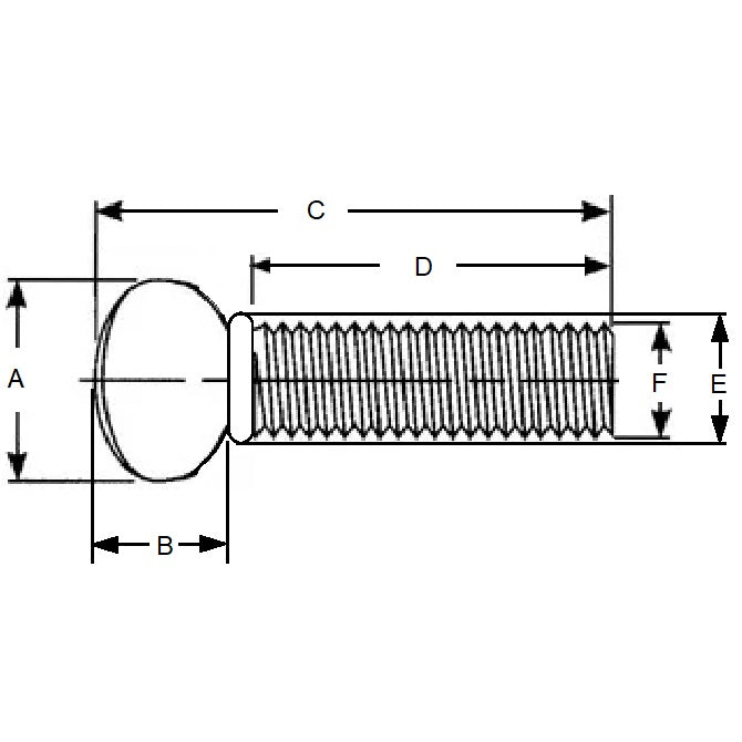 1072455 | THS064C-025-F-CS-WF --- Thumb Screws - 1/4-20 UNC - 6.35mm - 25.4x41.28 mm Flat Key Head - Malleable Iron Screw