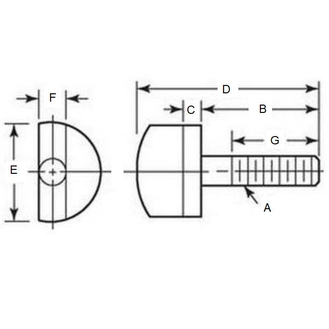 1059283 | THS048F-022-H-CB --- Thumb Screws - 10-32 UNF - 4.76mm - 22.23x42.86 mm Half Turn - Steel Screw