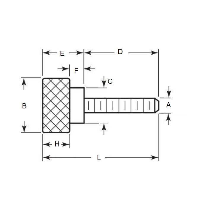 1049889 | THS035C-019-K-3-SHL --- Thumb Screws - 6-32 UNC - 3.5mm - 11.11x19.05 mm Shoulder - Stainless Steel 303/304 Similar to A2, 18-8 HRB80 Screw