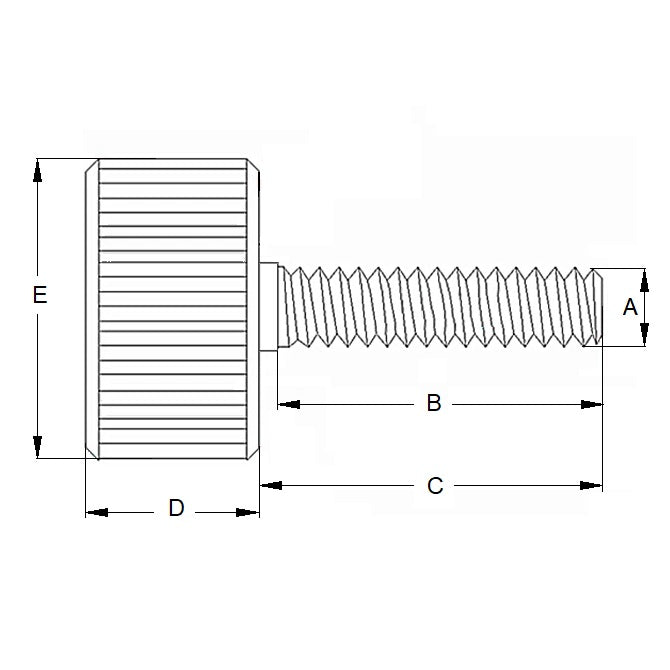 1102789 | THS127C-076-K-CS-FT --- Thumb Screws - 1/2-13 UNC - 12.7mm - 76.2 - - Flat Tip - Stainless Steel 303/304 Similar to A2, 18-8 HRB80 Screw