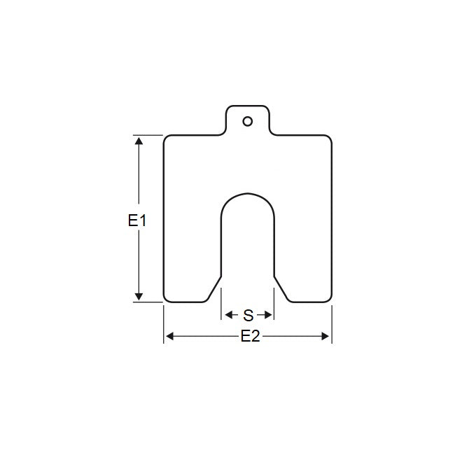 1000958 | SHMPS-42265 (5 Pcs) --- Slotted Shims - Thickness 0.125 inch 0.625 - 2 inch x 2 inch Imperial Sizes - Carbon Steel Shim