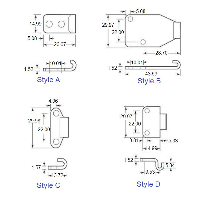 1225604 | DTL-800-7RS --- Strikes for Toggle Latch Latches - Type Style C 13.716 - -