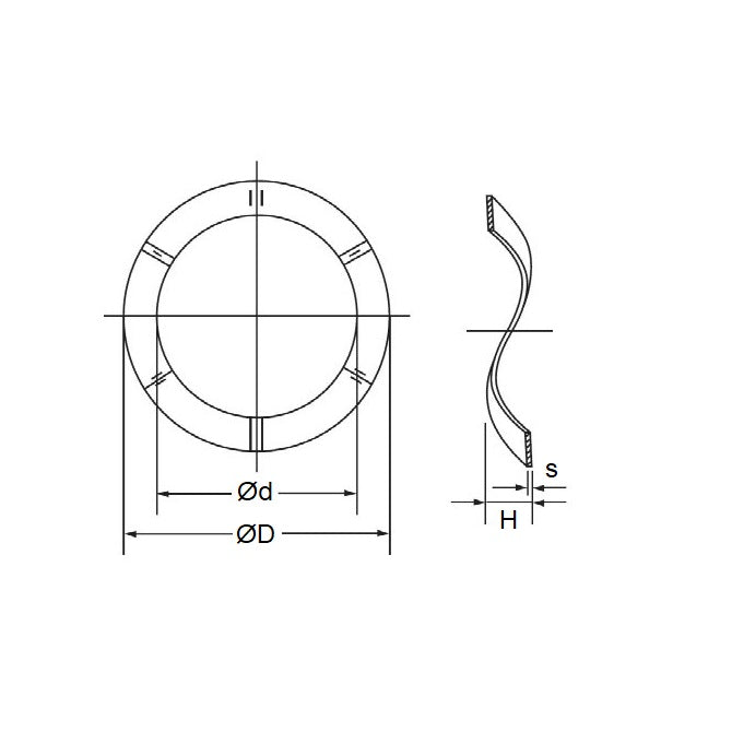 1123195 | W0200-T-036-037-W2-CZ (40 Pcs) --- Spring Washers - 20x36x3.7 mm 2 Wave Zinc Plated - Carbon Spring Steel Zinc Plated Washer
