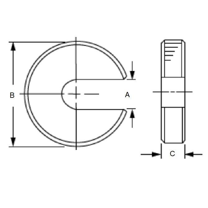 1104393 | W0135-C-C --- C Washers - 13.49x50.8x9.53 mm - Carbon Spring Steel Self Finish Washer