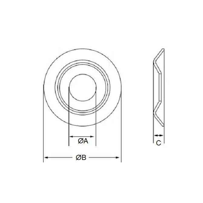 1074922 | W0070-CU-016-032-S3 (100 Pcs) --- Cup Washers - 7x15.9x3.2 mm - Stainless Steel 303 PV Similar to A2, 304, 18-8 Washer