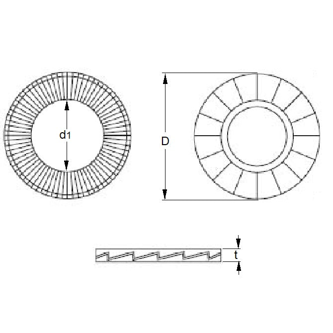 1090711 | W0100-LK-018-034-D-S2 (PAIR) --- Disk Lock Washers - 10x17.9x3.4 mm - Stainless Steel 302 Similar to A2, 304, 18-8 Washer