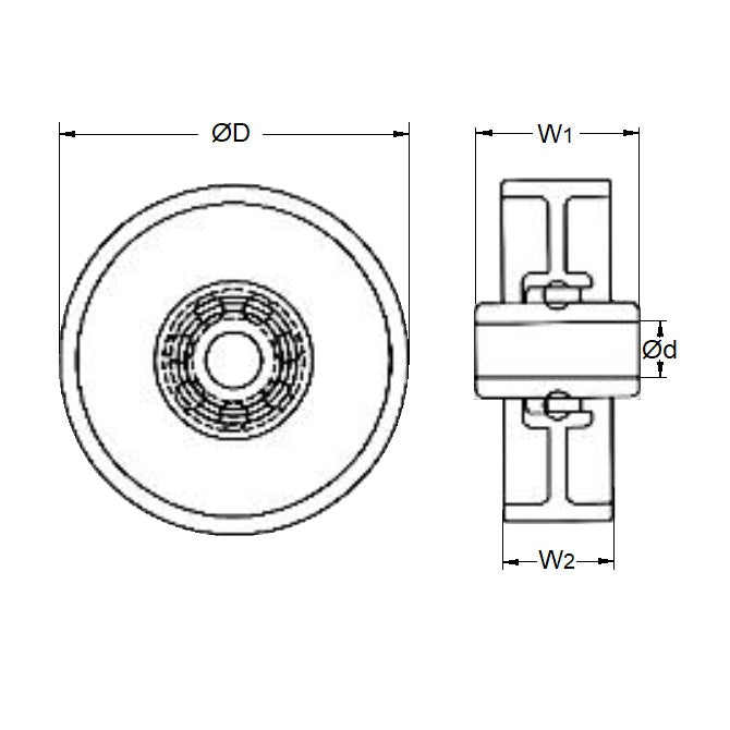 1158821 | WH-048-079-159-P-S6 (25 Pcs) --- Skate Conveyor Wheels - 48.3 15.90 / 23.80 7.938 mm - Acetal Wheel