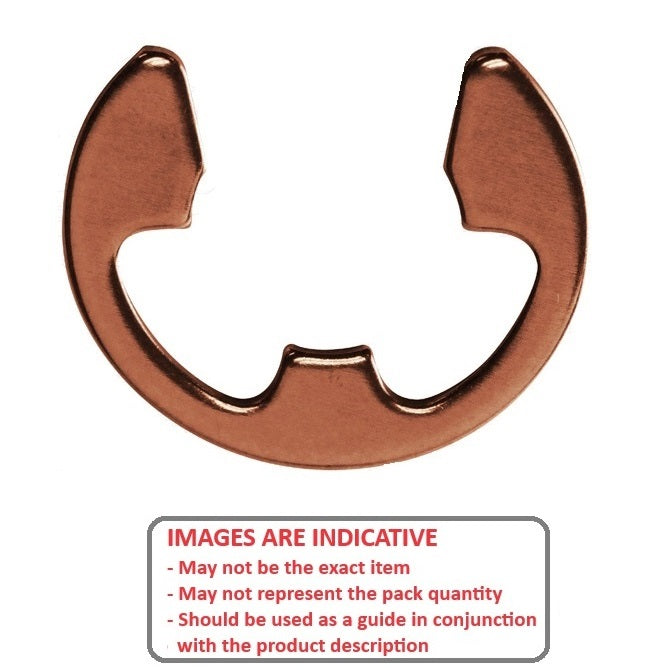 1003006 | ECL-0007-0010-B (5 Pcs) --- E-Clips Retaining Rings - 1x0.66x0.25 mm - Beryllium Copper
