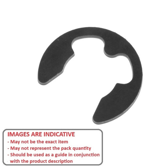 1048707 | ECL-0024-0032A-CZY (100 Pcs) --- E-Clips Retaining Rings - 3.18x2.41x0.38 mm - Zinc Plated Yellow