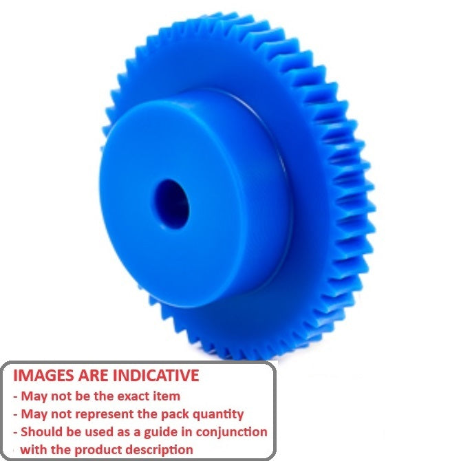 1036139 | WG1R-100-050-080-ACE --- Worm Gears - Pitch Module 1.0 - 50 tooth - 3 Deg 35 Min Module 1.0 - Polyacetal White Gear