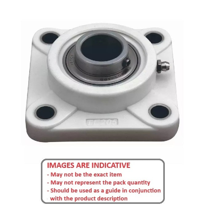 1100698 | IP-142RS --- Flanged 4 Bolt Housing and Bearing Assembly - 12.7x13.494x85.725 mm Rigid - Thermoplastic and Stainless Steel