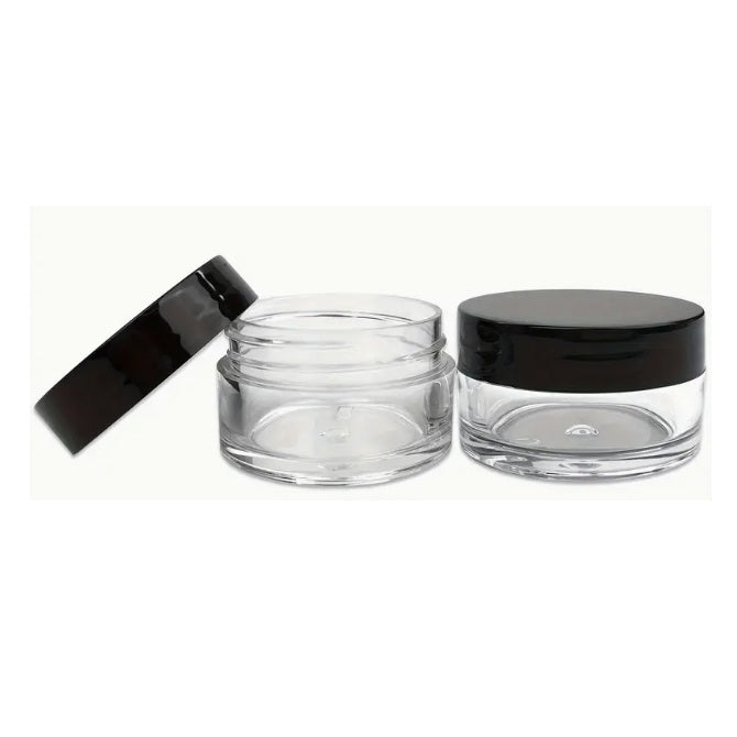 Bottles Containers -  Plastic Jar 10 ml - Clear Plastic with Back Screw Top - Plastic