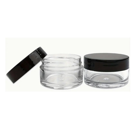 Bottles Containers -  Plastic Jar 10 ml - Clear Plastic with Back Screw Top - Plastic