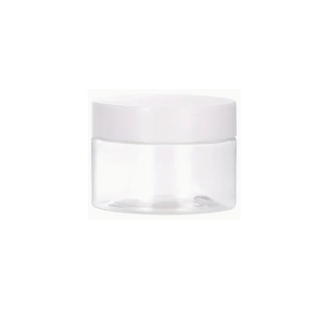 Bottles Containers -  Plastic Jar 20 ml - Clear Plastic with White Screw Top - Plastic