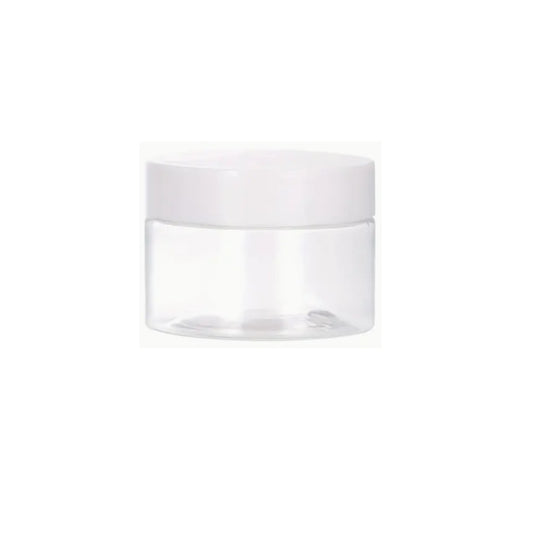 Bottles Containers -  Plastic Jar 20 ml - Clear Plastic with White Screw Top - Plastic