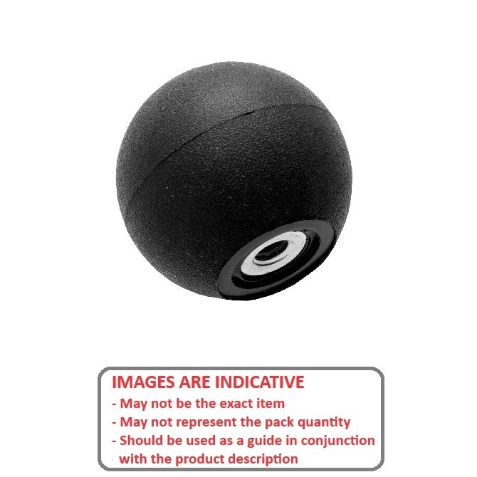 1077198 | KF079C-038-TSFT (20 Pcs) --- Ball Knobs - 5/16-18 UNC - 7.94mm - 38.1 - - Female Threaded - Rubber Knob
