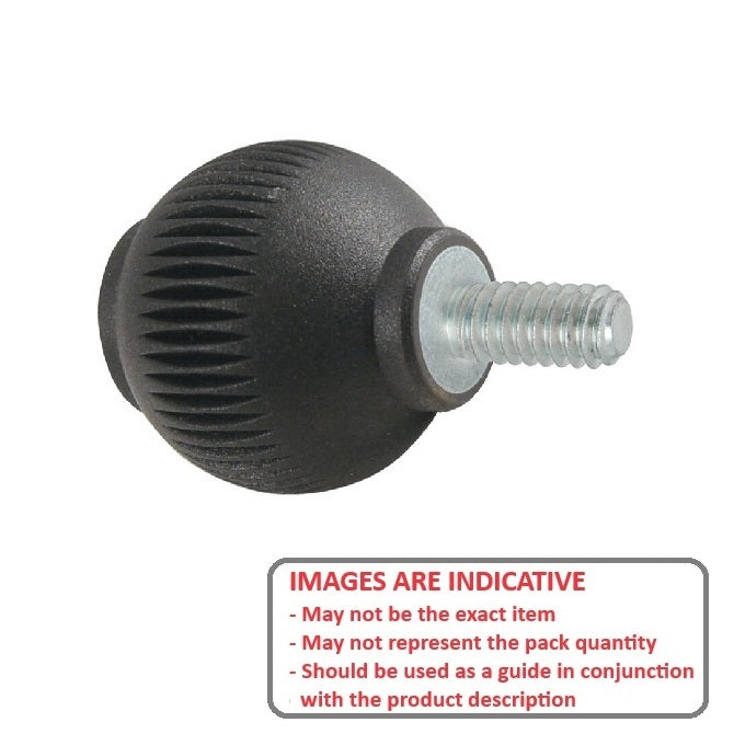 1102341 | KM127C-050-NG --- Ball Knobs - 1/2-13 UNC - 12.7mm - 50.04x30 mm Male Threaded - Steel Knob