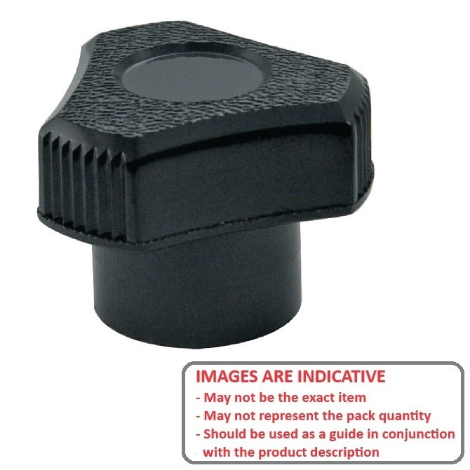 1072357 | KF064C-025-3L-BHST (100 Pcs) --- Lobe Knobs - 1/4-20 UNC - 6.35mm - 25.4x9.5 mm Three Lobe - Brass Knob