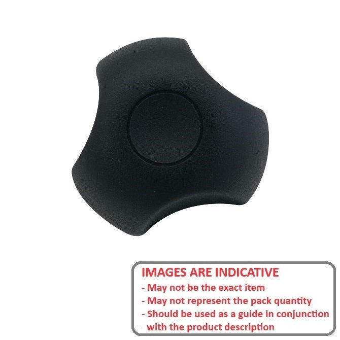 1086756 | KM095C-050-3LS --- Lobe Knobs - 3/8-16 UNC - 9.53mm - 50.04x25.4 mm Three Lobe - Plated Steel Knob