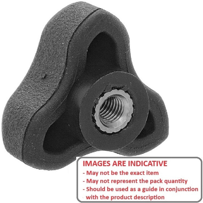 1059361 | KF048F-030-3L-SFT --- Lobe Knobs - 10-32 UNF - 4.76mm - 29.97x14 mm Three Lobe - Zinc Plated Brass Knob