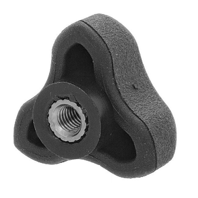 1059361 | KF048F-030-3L-SFT --- Lobe Knobs - 10-32 UNF - 4.76mm - 29.97x14 mm Three Lobe - Zinc Plated Brass Knob