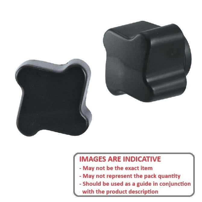 1057433 | KF048C-025-4L --- Lobe Knobs - 10-24 UNC - 4.76mm - 24.89x7.1 mm Four Lobe - Brass Knob
