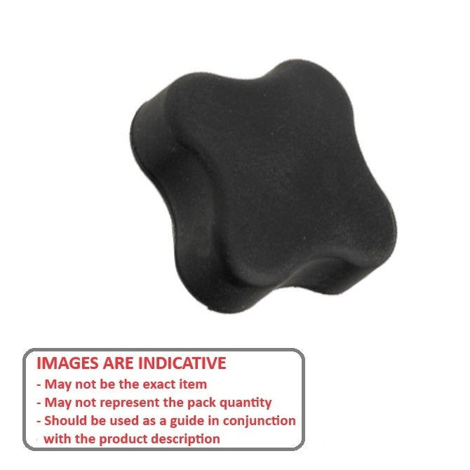 1086991 | KF095C-076-4L-SFT (100 Pcs) --- Lobe Knobs - 3/8-16 UNC - 9.53mm - 76.2x12.7 mm Four Lobe - Zinc Plated Brass Knob