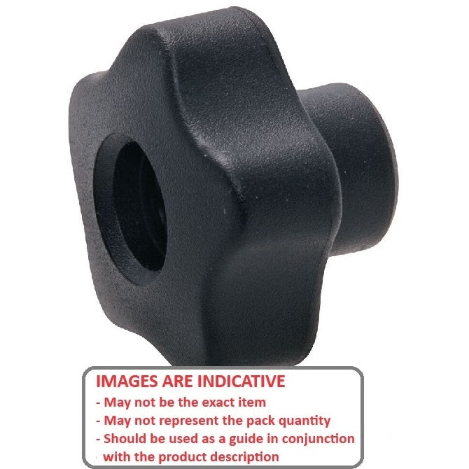 1073233 | KF064C-057-5LSFT-P (100 Pcs) --- Lobe Knobs - 1/4-20 UNC - 6.35mm - 57.4 - - Five Lobe - Plated Brass Knob