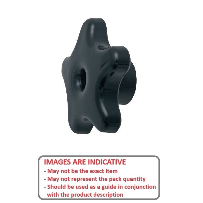 1086859 | KF095C-057-5L-PA --- Lobe Knobs - 3/8-16 UNC - 9.53mm - 57.15x25.4 mm Five Lobe - Steel with Knob Lock