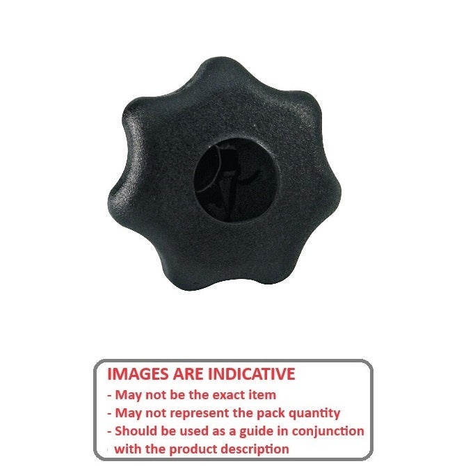 1053697 | KF040M-025-7L-ST --- Lobe Knobs - M4 - 4x0.7mm - 25x10 mm Seven Lobe - Steel Knob