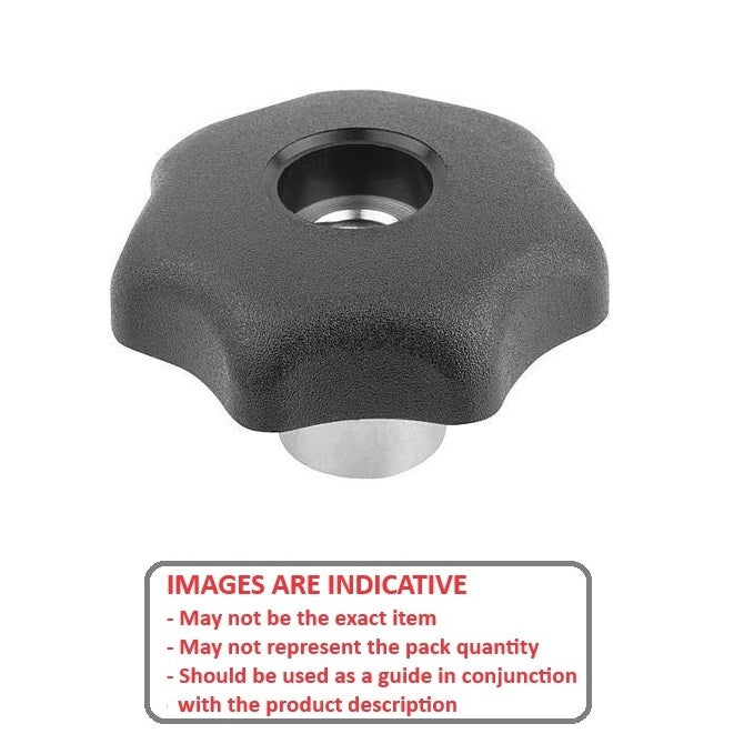 1062523 | KF050M-025-7LQA (10 Pcs) --- Lobe Knobs - M5 - 5x0.8mm - 25 - - Seven Lobe - Steel Hub Knob