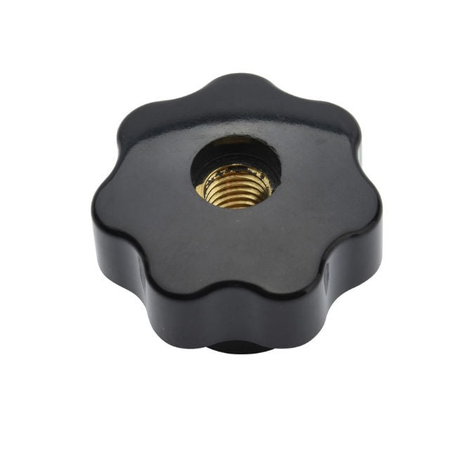 1226157 | KF100M-040-7L-P --- Lobe Knobs - M10 - 10x1.5mm - 40x25 mm Seven Lobe - Brass Knob