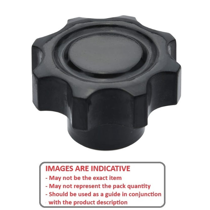 1092096 | KF100M-040-8L --- Lobe Knobs - M10 - 10x1.5mm - 40x17 mm Eight Lobe - Phenolic and Brass Knob