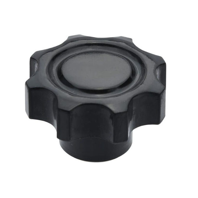 1092096 | KF100M-040-8L --- Lobe Knobs - M10 - 10x1.5mm - 40x17 mm Eight Lobe - Phenolic and Brass Knob