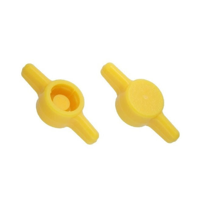1072601 | KM064-032-TEE-Y (10 Pcs) --- Thumb Knobs - 1/4 - 6.35mm - - Use Own Screw 31.75x7.9 mm For Cap Screws - Plastic Knob