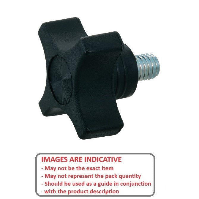 1072626 | KM064C-032-CSP-SS25 --- Cross Knobs - 1/4-20 UNC - 6.35mm - 31.75x25.4 mm Male - Stainless Steel Knob