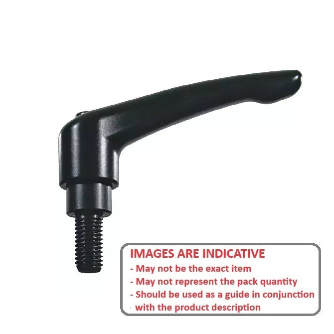 1066572 | KHD-110RS --- Adjustable Stud Handles - M6 - 6x1mm - 15 mm - Powder Coated Zinc Handle