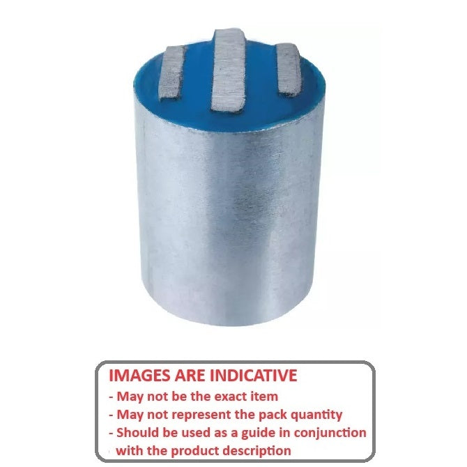 1110159 | MAG-D-16-025-C3T --- 3 Pole Magnets - 15.875x25.4 mm - 6.2 kg Ceramic Insulated Aluminium Tapped Blind Hole