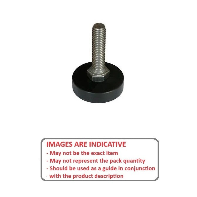 1217470 | RAD5210-1 --- Levelling Studded Mounts - M10 - 10x1.5mm - 30x9 mm Basic - Polypropylene Adjuster