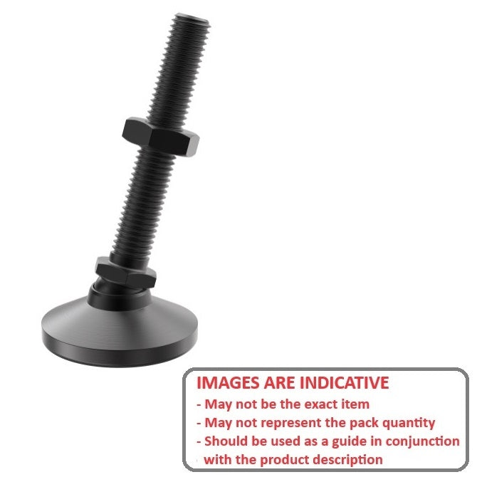 1113843 | MSM-160M-051-CBC --- Levelling Studded Mounts - M16 - 16x2mm - 64x32 mm Swivel - Steel Mount