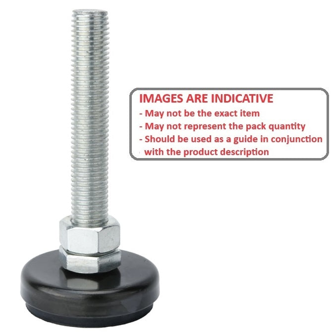 1123794 | MLM-200M-100-CZRP --- Levelling Studded Mounts - M20 - 20x2.5mm - 60x30 mm Swivel - Steel Mount