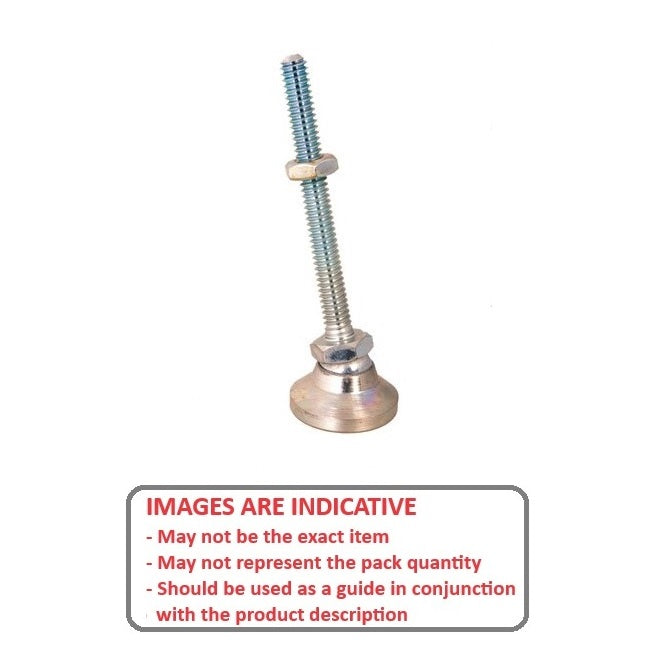 1091860 | MSM-100M-051-CCC (25 Pcs) --- Levelling Studded Mounts - M10 - 10x1.5mm - 32x22 mm Swivel - Steel Mount