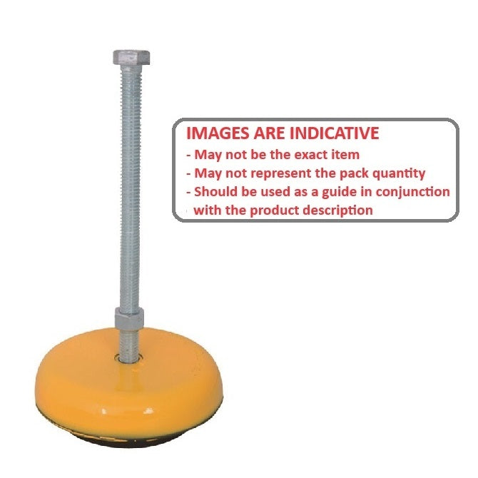 1073129 | MLM-064F-CEB-OSHAY --- Levelling Studded Mounts - 1/4-28 UNF - 6.35mm - 50.8x25.4 mm Elastomer Base OSHA Yellow - Steel Mount